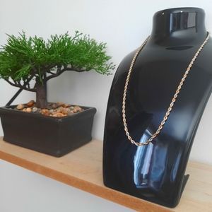 NWT Stainless steel pendant necklace, 2 tones twist  high quality …